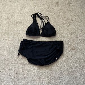 2 piece black swim suit, XL bottom, D/DD top